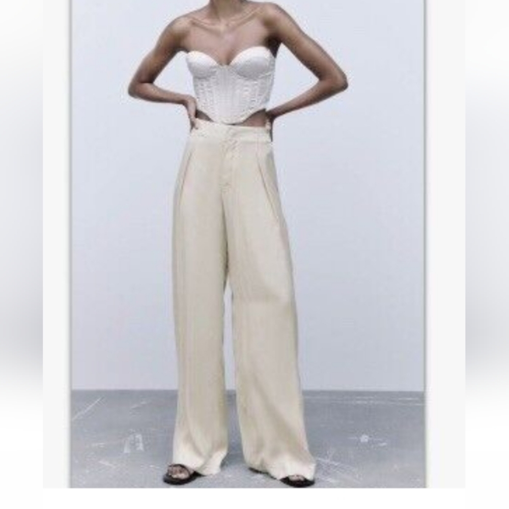 Zara cream pants size M - Picture 13 of 14